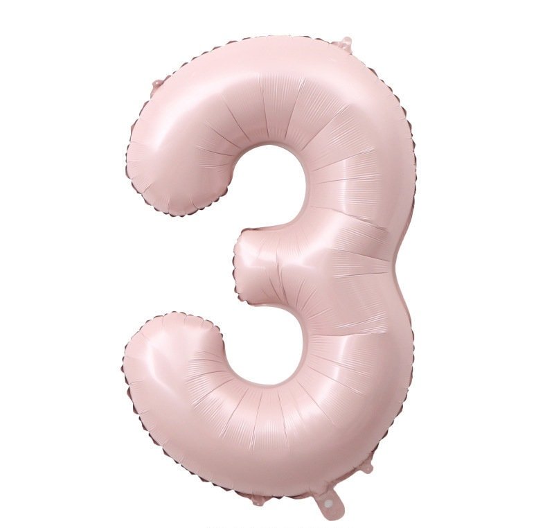 Globos con números de Mylar de aluminio rosa crema gigante de 40 pulgadas para niño y niña 1 2 3 4 5 6 7 8 9 0 Decoraciones para fiesta de cumpleaños Baby Shower Revelación de género - SACASUSA