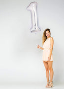Globos con números Mylar de lámina plateada Jumbo de 40 pulgadas para niña 1, 2, 3, 4, 5, 6, 7, 8, 9, 0, decoraciones para fiesta de cumpleaños, años de antigá¼edad, fiesta de aniversario para niña - SACASUSA