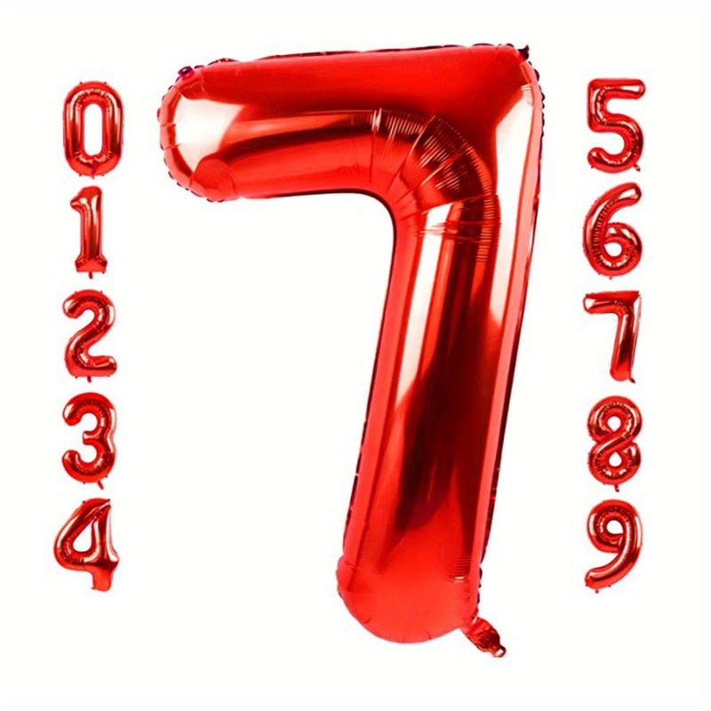 Globos de Número Rojo de 40 Pulgadas Premium para Fiestas y Sesiones de Fotos - Rellenables con Helio, Ideales para Todas las Celebraciones - SACASUSA