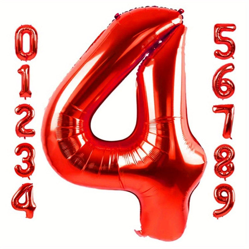 Globos de Número Rojo de 40 Pulgadas Premium para Fiestas y Sesiones de Fotos - Rellenables con Helio, Ideales para Todas las Celebraciones - SACASUSA