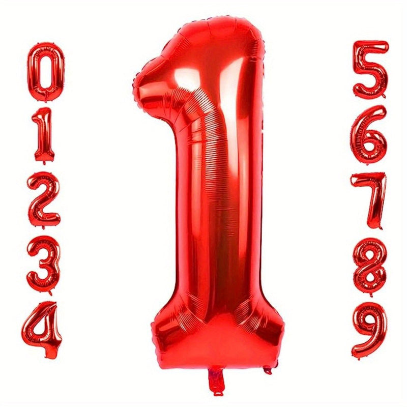 Globos de Número Rojo de 40 Pulgadas Premium para Fiestas y Sesiones de Fotos - Rellenables con Helio, Ideales para Todas las Celebraciones - SACASUSA