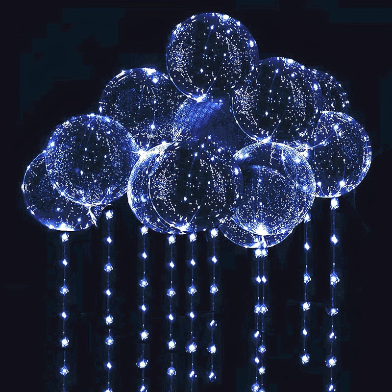 Globos transparentes con luces LED 7pcs de 20.0 pulgadas con 7 LEDs y luces de cuerda de 118.11 pulgadas para cumpleaños, fiesta de graduación, boda, día de San Valentín, Halloween, decoración navideña y regalo de Pascua - SACASUSA