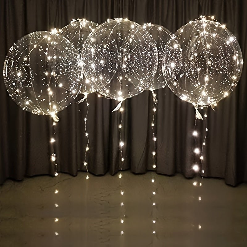 Globos transparentes con luces LED 7pcs de 20.0 pulgadas con 7 LEDs y luces de cuerda de 118.11 pulgadas para cumpleaños, fiesta de graduación, boda, día de San Valentín, Halloween, decoración navideña y regalo de Pascua - SACASUSA