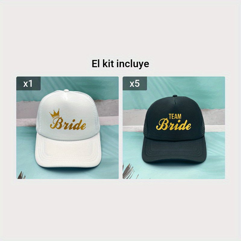 Gorra Con Estampado De Letras Del Equipo De Novia/novia, Gorra Bonita Transpirable De Moda Para Bodas, Fiestas - SACASUSA