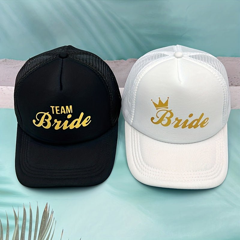 Gorra Con Estampado De Letras Del Equipo De Novia/novia, Gorra Bonita Transpirable De Moda Para Bodas, Fiestas - SACASUSA