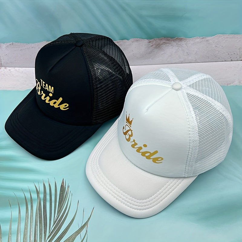 Gorra Con Estampado De Letras Del Equipo De Novia/novia, Gorra Bonita Transpirable De Moda Para Bodas, Fiestas - SACASUSA