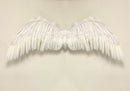 Grandes alas de ángel de hadas grandes de plumas blancas de 47 x 17 pulgadas con halo gratis para alas de disfraces de Halloween Hombres Mujeres Adultos L XXL - SACASUSA