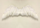 Grandes alas de ángel de hadas grandes de plumas blancas de 47 x 17 pulgadas con halo gratis para alas de disfraces de Halloween Hombres Mujeres Adultos L XXL - SACASUSA