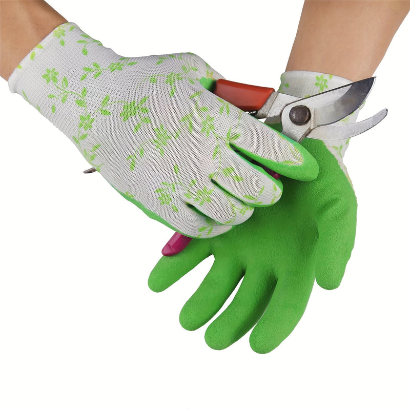 Guantes De Jardín De 1/3 Pares, Talla Única Para Mujeres, Guantes De Trabajo De Látex De Espuma Transpirable Para Jardinería, Paisajismo, Bricolaje, 100% Caucho Puro - SACASUSA