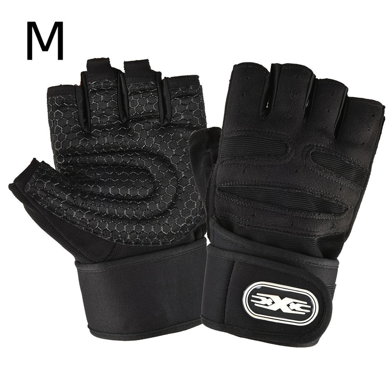 Guantes de Levantamiento de Pesas Respirables y Duraderos - Protección Completa de la Palma, Soporte Mejorado para la Muñeca, Para Fitness y Pull-Ups, Unisex, Fabricados de Poliéster Negro Resistente - SACASUSA