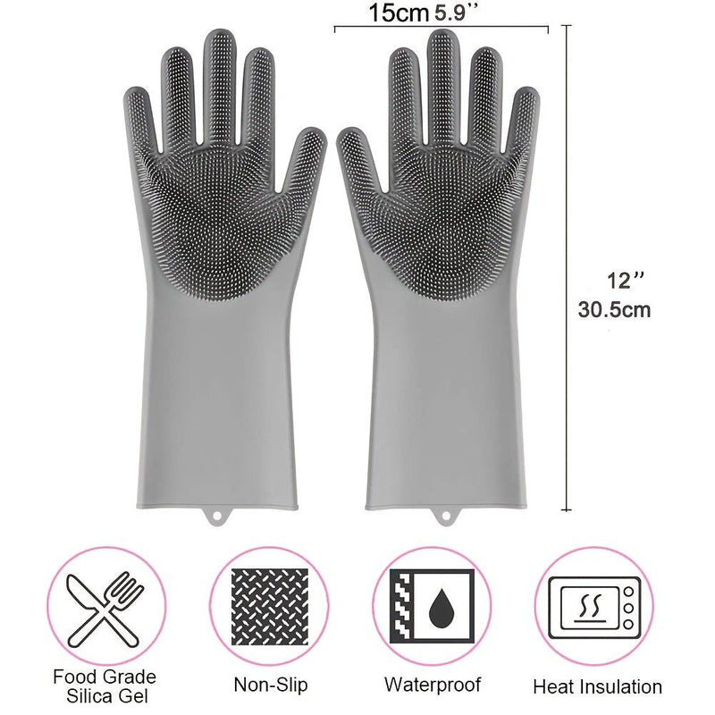 Guantes de Limpieza para el Hogar Multiusos - Duraderos Resistente al Agua de Silicona, Seguros para Lavavajillas y Tareas de Cocina, Ambidiestros y sin Plomo - SACASUSA