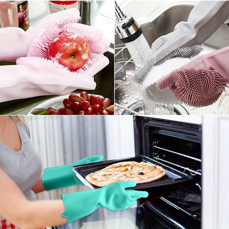 Guantes de Limpieza para el Hogar Multiusos - Duraderos Resistente al Agua de Silicona, Seguros para Lavavajillas y Tareas de Cocina, Ambidiestros y sin Plomo - SACASUSA