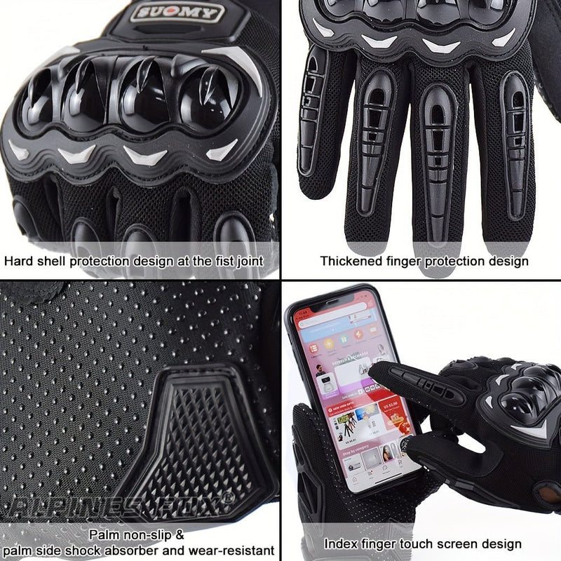 Guantes De Moto De Verano, Guantes Transpirables Con Dedos Completos Para Pantalla Táctil, Guantes Antideslizantes Para Moto, Guantes Protectores Anticaída - SACASUSA