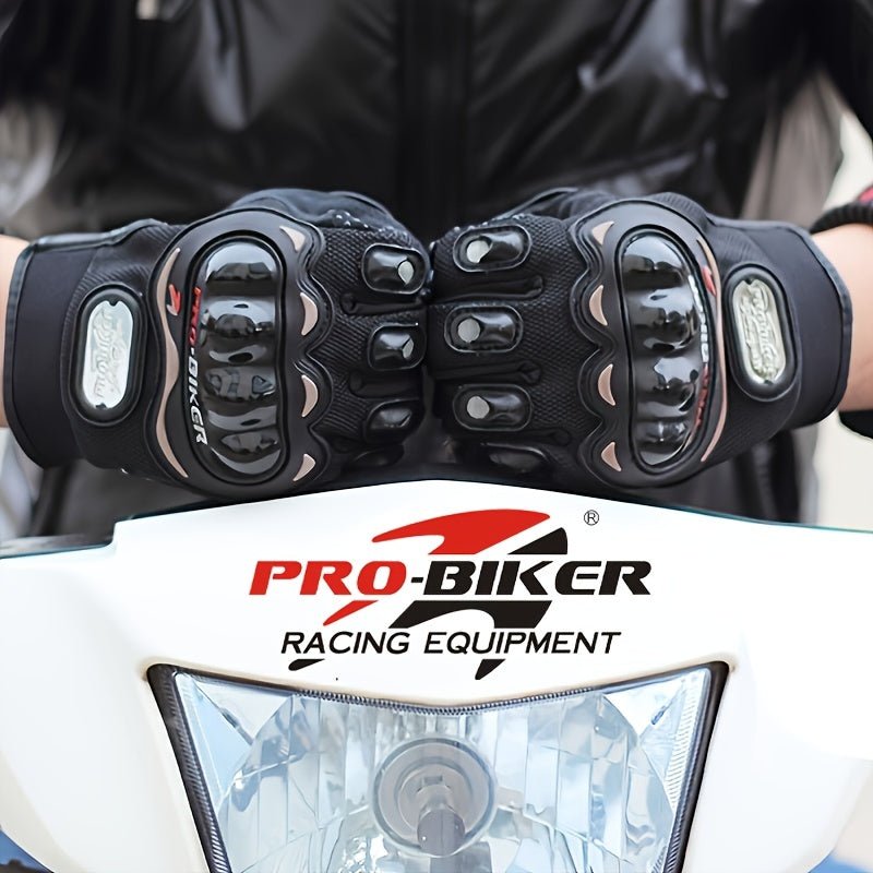 Guantes de Motocicleta de Riding Tribe con Pantalla Táctil: Protección Dura de Nudillos, Material de Poliéster Tejido para un Ajuste Seguro, Cierre de Gancho & Lazo para Facil Ajuste - Equipo de Seguridad para Entusiastas de las Carreras - SACASUSA