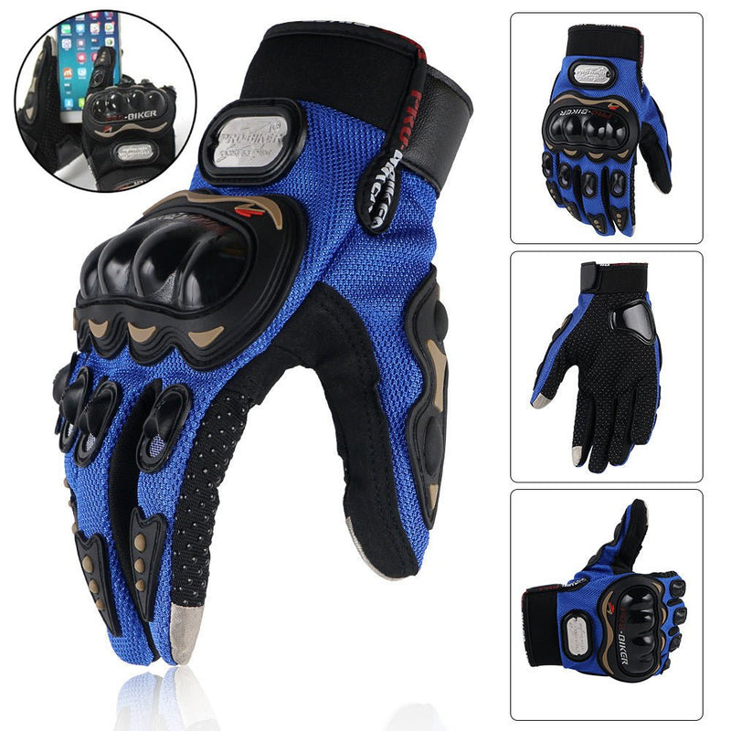 Guantes de Motocicleta de Riding Tribe con Pantalla Táctil: Protección Dura de Nudillos, Material de Poliéster Tejido para un Ajuste Seguro, Cierre de Gancho & Lazo para Facil Ajuste - Equipo de Seguridad para Entusiastas de las Carreras - SACASUSA