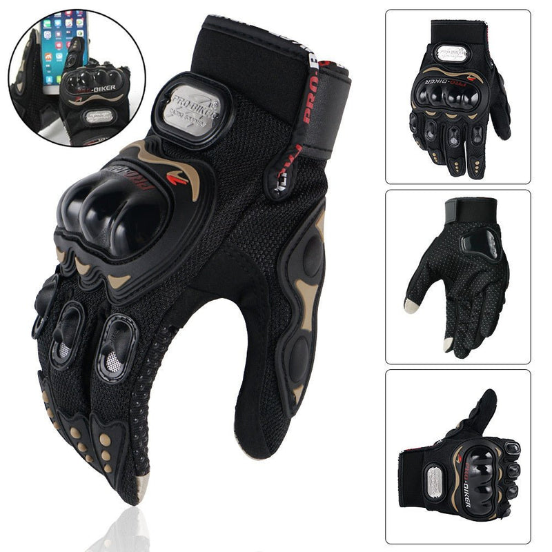 Guantes de Motocicleta de Riding Tribe con Pantalla Táctil: Protección Dura de Nudillos, Material de Poliéster Tejido para un Ajuste Seguro, Cierre de Gancho & Lazo para Facil Ajuste - Equipo de Seguridad para Entusiastas de las Carreras - SACASUSA