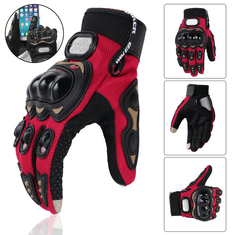 Guantes de Motocicleta de Riding Tribe con Pantalla Táctil: Protección Dura de Nudillos, Material de Poliéster Tejido para un Ajuste Seguro, Cierre de Gancho & Lazo para Facil Ajuste - Equipo de Seguridad para Entusiastas de las Carreras - SACASUSA