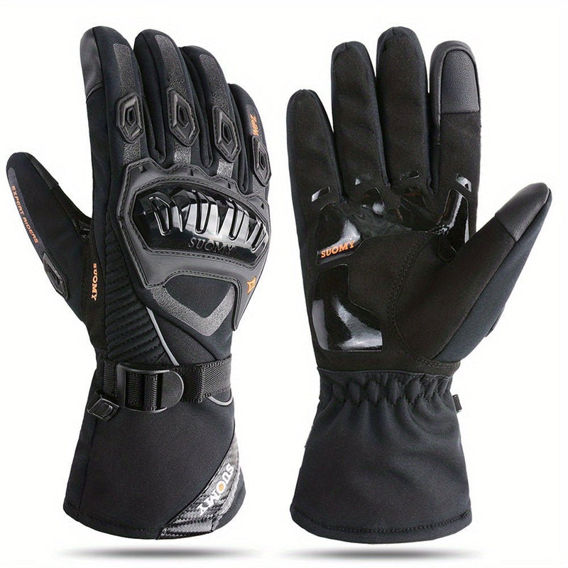 Guantes de Motocicleta Suomy para Todo Clima: Unisex, Hechos de Poliéster, Impermeables y a Prueba de Viento, Garantizando Calidez y Seguridad con Cierre de Cordón - SACASUSA