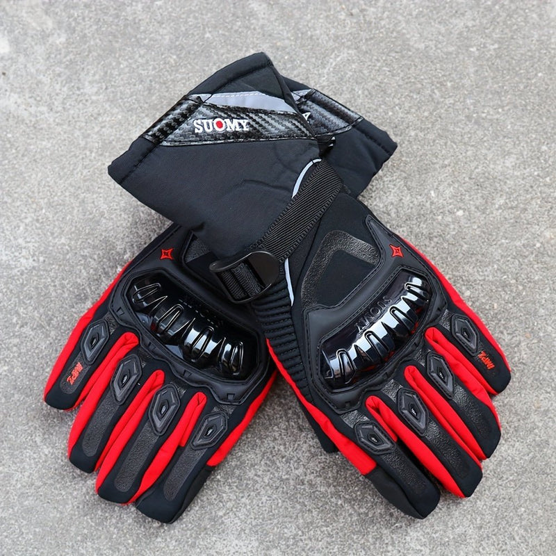 Guantes de Motocicleta Suomy para Todo Clima: Unisex, Hechos de Poliéster, Impermeables y a Prueba de Viento, Garantizando Calidez y Seguridad con Cierre de Cordón - SACASUSA