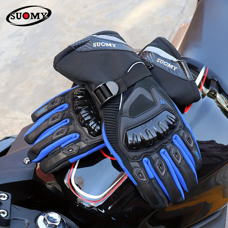 Guantes de Motocicleta Suomy para Todo Clima: Unisex, Hechos de Poliéster, Impermeables y a Prueba de Viento, Garantizando Calidez y Seguridad con Cierre de Cordón - SACASUSA