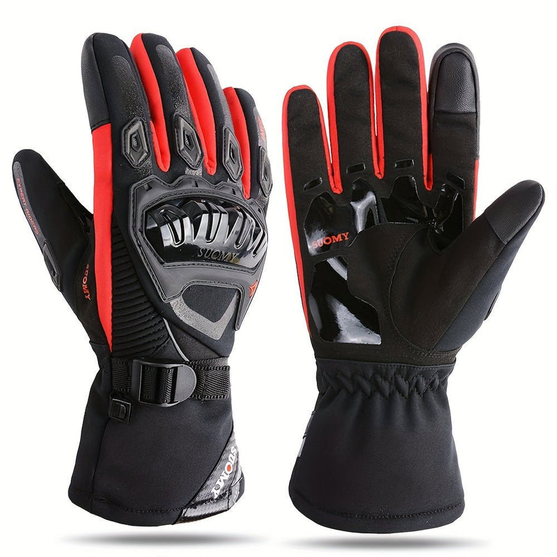 Guantes de Motocicleta Suomy para Todo Clima: Unisex, Hechos de Poliéster, Impermeables y a Prueba de Viento, Garantizando Calidez y Seguridad con Cierre de Cordón - SACASUSA