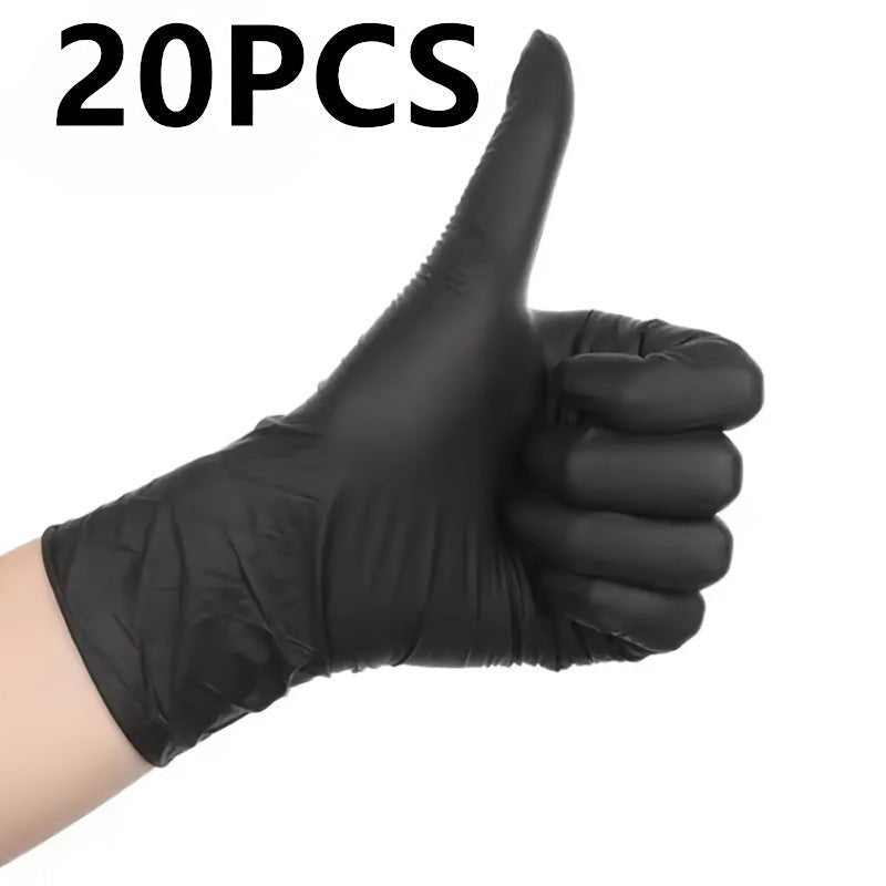 Guantes de Nitrilo Negro Multiusos: Desechables, Impermeables, sin Látex, sin Polvo para Limpieza, Preparación de Alimentos, Jardinería y Uso en Salones de Belleza (20/40/100pcs) - SACASUSA