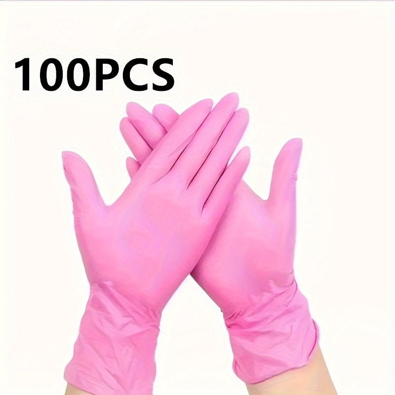 Guantes de nitrilo rosados, versátiles y sin alergias - Sin látex, sin polvo, resistentes al agua, duraderos para tareas domésticas de múltiples propósitos (Paquete de 6/30/40/60pcs) - SACASUSA