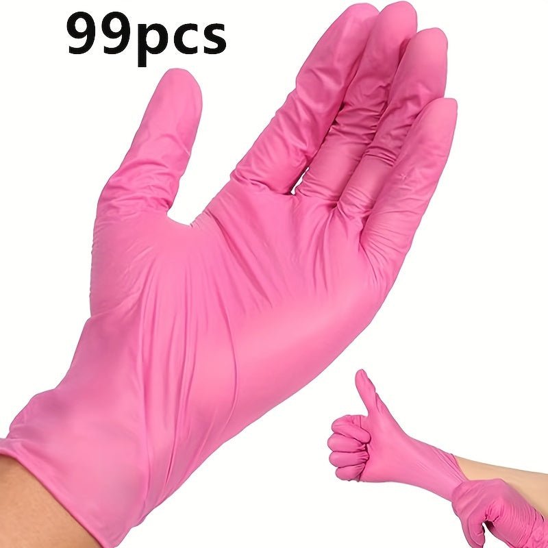 Guantes de nitrilo rosados, versátiles y sin alergias - Sin látex, sin polvo, resistentes al agua, duraderos para tareas domésticas de múltiples propósitos (Paquete de 6/30/40/60pcs) - SACASUSA