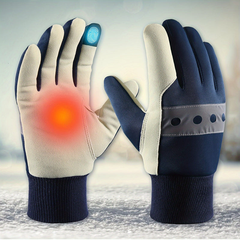 Guantes de trabajo de invierno de calidad premium: Resistentes al agua, sin plomo con banda reflectante, perfecto para tareas al aire libre y mantenimiento de mecánica - SACASUSA