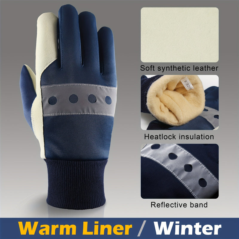 Guantes de trabajo de invierno de calidad premium: Resistentes al agua, sin plomo con banda reflectante, perfecto para tareas al aire libre y mantenimiento de mecánica - SACASUSA