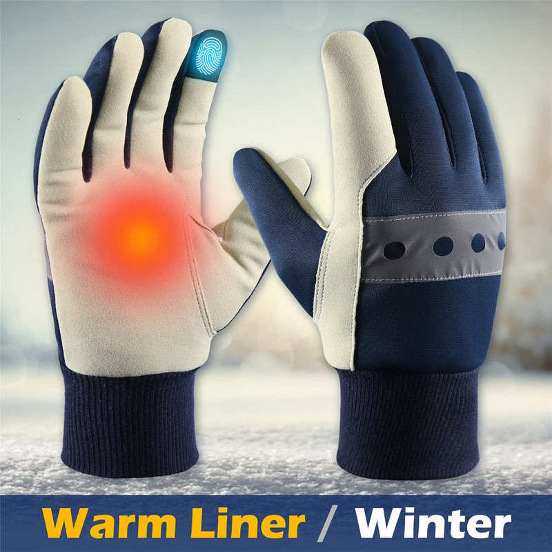 Guantes Impermeables de Invierno Cálidos y Seguros con Banda Reflectante para Entusiastas del Aire Libre, Deportes y Mantenimiento - Lavables a Mano, Poliéster Tejido - SACASUSA