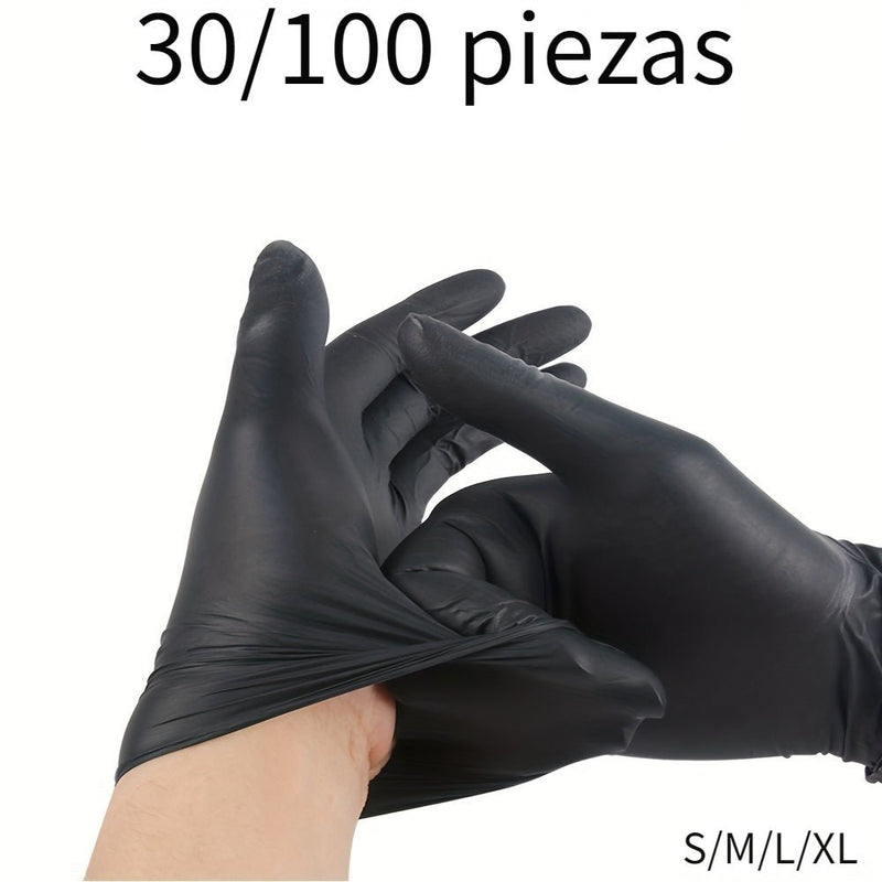 Guantes impermeables multiusos de nitrilo negros, sin plomo, paquete de 30/100 - Ideal para procesamiento de alimentos, limpieza y trabajos de tatuaje - SACASUSA