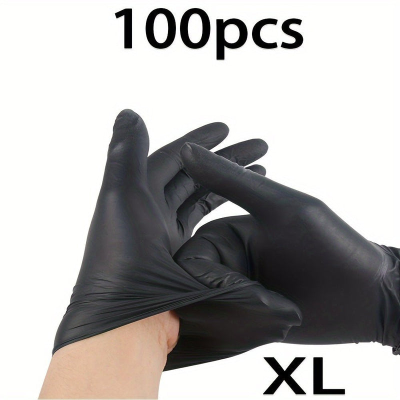 Guantes impermeables multiusos de nitrilo negros, sin plomo, paquete de 30/100 - Ideal para procesamiento de alimentos, limpieza y trabajos de tatuaje - SACASUSA