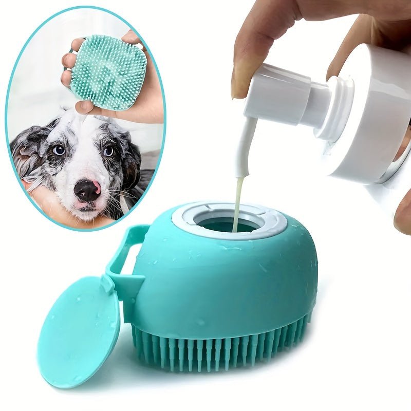 Herramienta Todo-en-Uno para Aseo de Mascotas: Cepillo de Silicona Suave y Peine para Baño con Almacenamiento para Perros y Gatos - SACASUSA