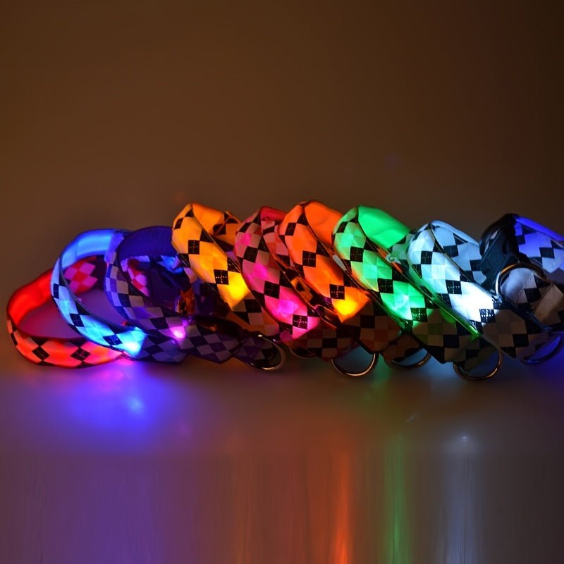 ¡Ilumina Los Paseos Nocturnos De Tu Mascota Con Este Elegante Collar LED Para Perros! - SACASUSA