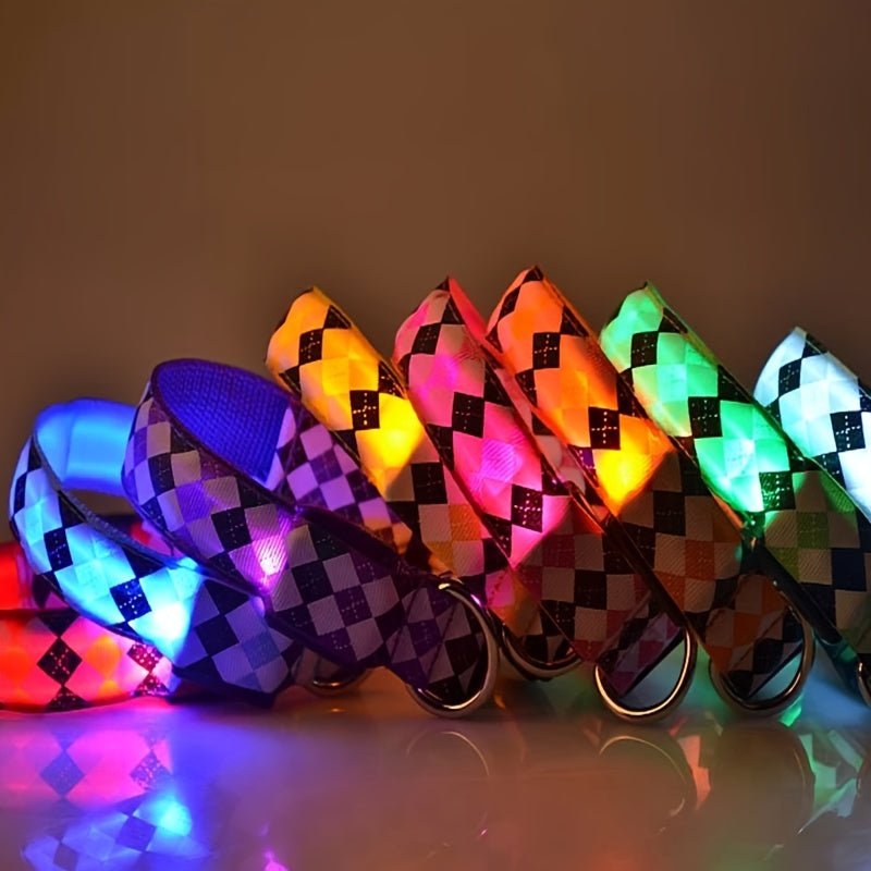 ¡Ilumina Los Paseos Nocturnos De Tu Mascota Con Este Elegante Collar LED Para Perros! - SACASUSA