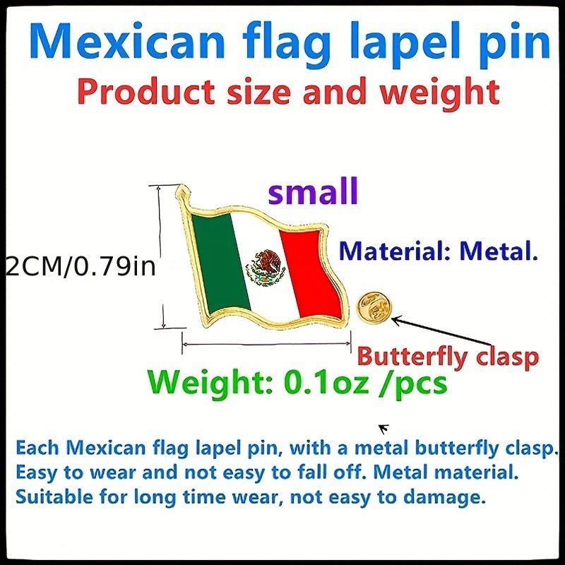 Insignia De La Bandera Mexicana, Broche Novedoso, Decoraciones Para Ropa Y Bolsos Para Hombres - SACASUSA