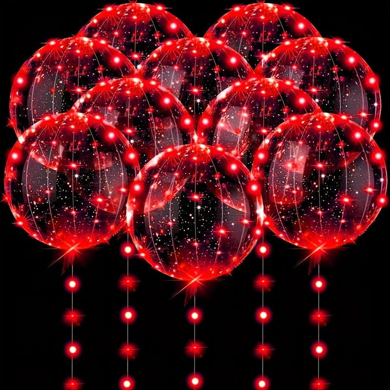 Juego de 20 Globos Luminosos LED y 10 Transparentes Bobo con 3M de Luces de Cuerda y 2 Puntos de Pegamento - Recuerdos Inolvidables para Cumpleaños, Navidad y Más (Edades 14+) - SACASUSA