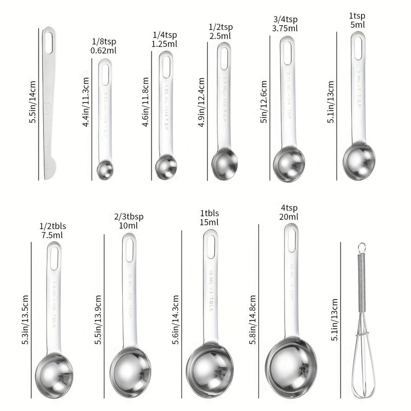 Juego de 6 Cucharas Medidoras de Acero Inoxidable de Alta Calidad, Mide con Precisión Ingredientes Secos y Líquidos, Ofrece Precisión en la Cocina y Repostería, Regalo Ideal - SACASUSA