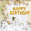 Juego de decoraciones de globos de feliz cumpleaños de 16 pulgadas: 13 pancartas con letras, 2 láminas de estrellas gigantes, 4 confeti, 6 globos de látex (dorado) - SACASUSA