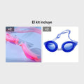 Juego de Gafas de Natación y Buceo Ajustables para Adultos: Impermeables, Anti-Niebla, Sin Fugas y Cómodas con Clip de Nariz y Tapones para los Oídos, 14+ - SACASUSA