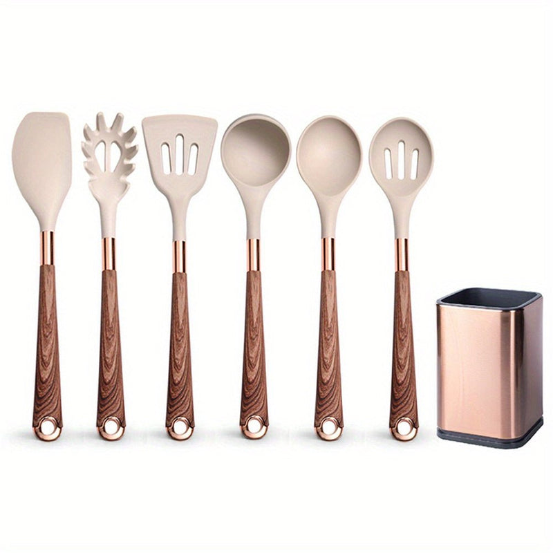 Juego de Utensilios de Cocina de Silicona Fácil de Limpiar, Versátil y Cómodo: Antiadherente, Diseño Moderno, Perfecto para Uso Diario y Regalos de Vacaciones - SACASUSA