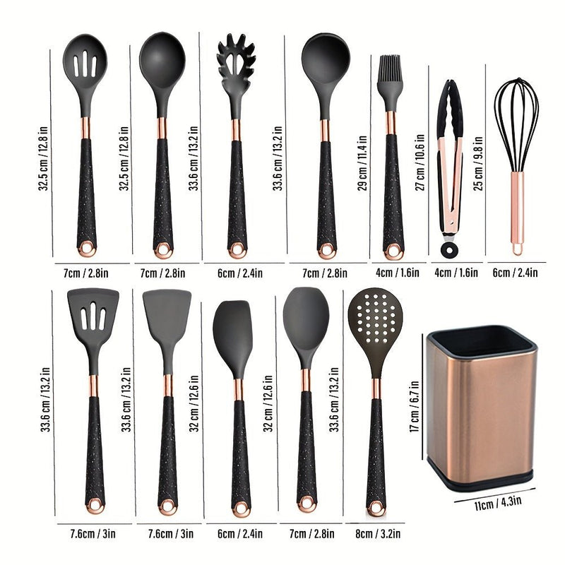 Juego de Utensilios de Cocina de Silicona Fácil de Limpiar, Versátil y Cómodo: Antiadherente, Diseño Moderno, Perfecto para Uso Diario y Regalos de Vacaciones - SACASUSA