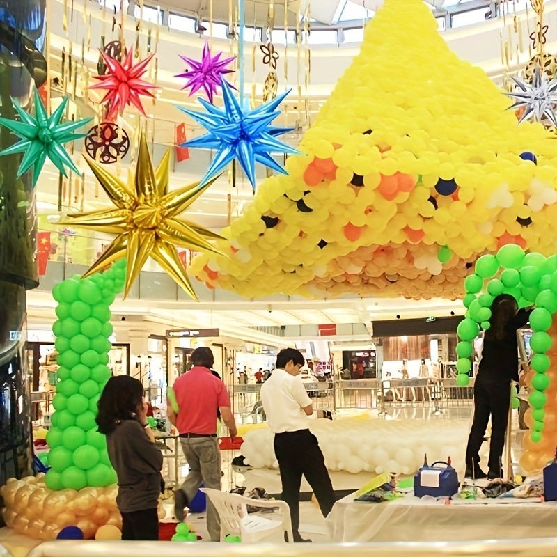 Juego Versátil de Globos de Explosión de Estrella de 26 Pulgadas - Incluye 12 Globos Cónicos Plateados, de Aluminio Sin Necesidad de Electricidad para Cualquier Evento - SACASUSA