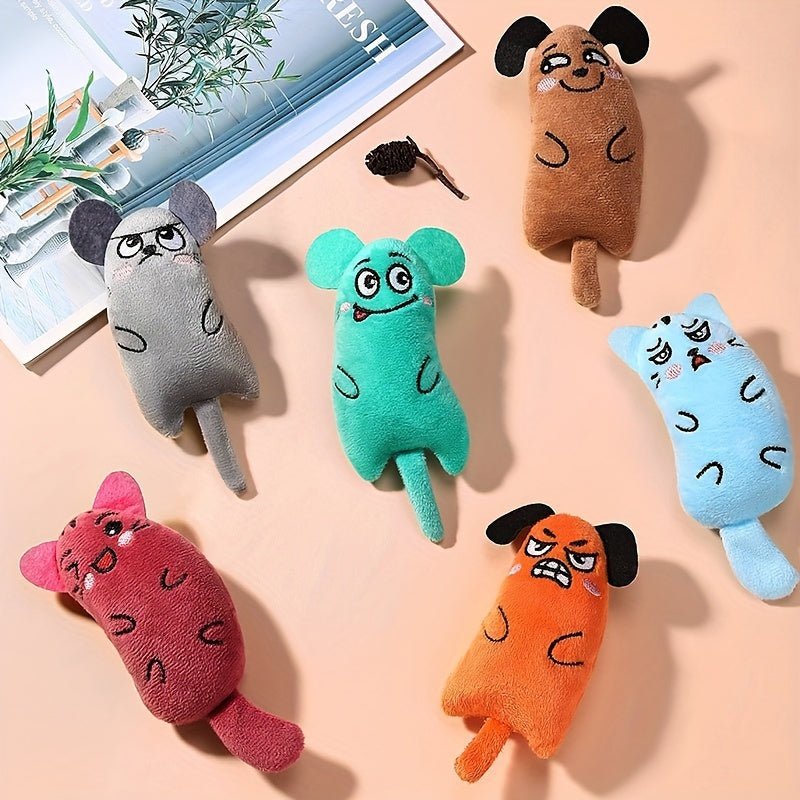 Juguete de peluche con diseño de animales de dibujos animados, juguete interactivo para masticar gatos y perros, 1 ud. - SACASUSA