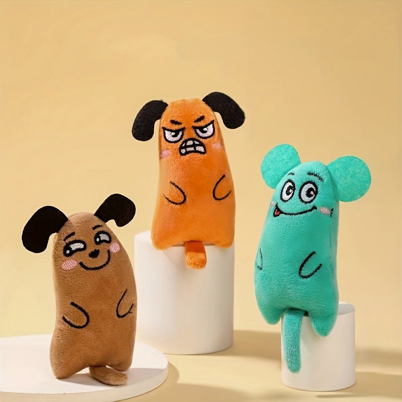 Juguete de peluche con diseño de animales de dibujos animados, juguete interactivo para masticar gatos y perros, 1 ud. - SACASUSA