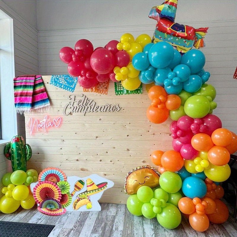 Kit De Decoraciones Para Fiesta Mexicana Con 159 Piezas, Arco De Globos Y Guirnalda, Globos De Llama, Cactus Y Sombrero Para Cinco De Mayo, Lotería Y Cumpleaños De Taco Tuesday. Suministros Para Fiestas De Cumpleaños. - SACASUSA