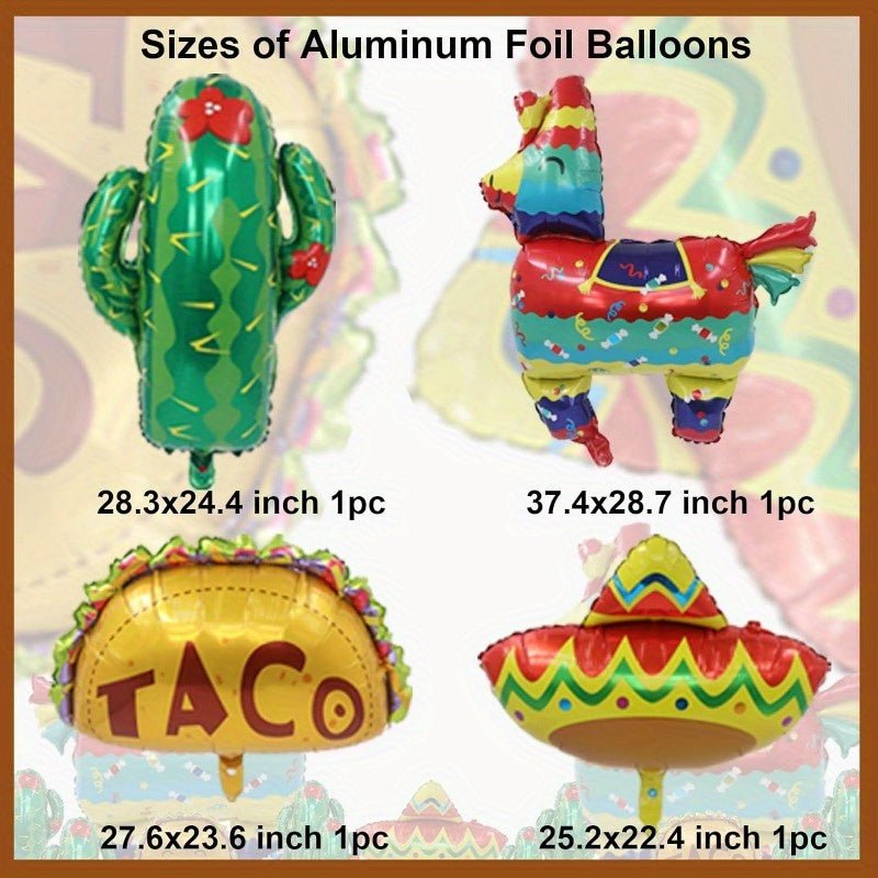 Kit De Decoraciones Para Fiesta Mexicana Con 159 Piezas, Arco De Globos Y Guirnalda, Globos De Llama, Cactus Y Sombrero Para Cinco De Mayo, Lotería Y Cumpleaños De Taco Tuesday. Suministros Para Fiestas De Cumpleaños. - SACASUSA