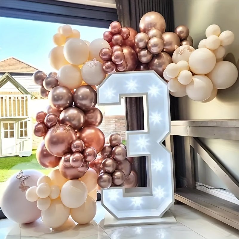 Kit de guirnalda de globos rosa de emulsión de alta calidad: decoración impresionante de 128 piezas, ideal para varias celebraciones, no requiere suministro de energía - SACASUSA