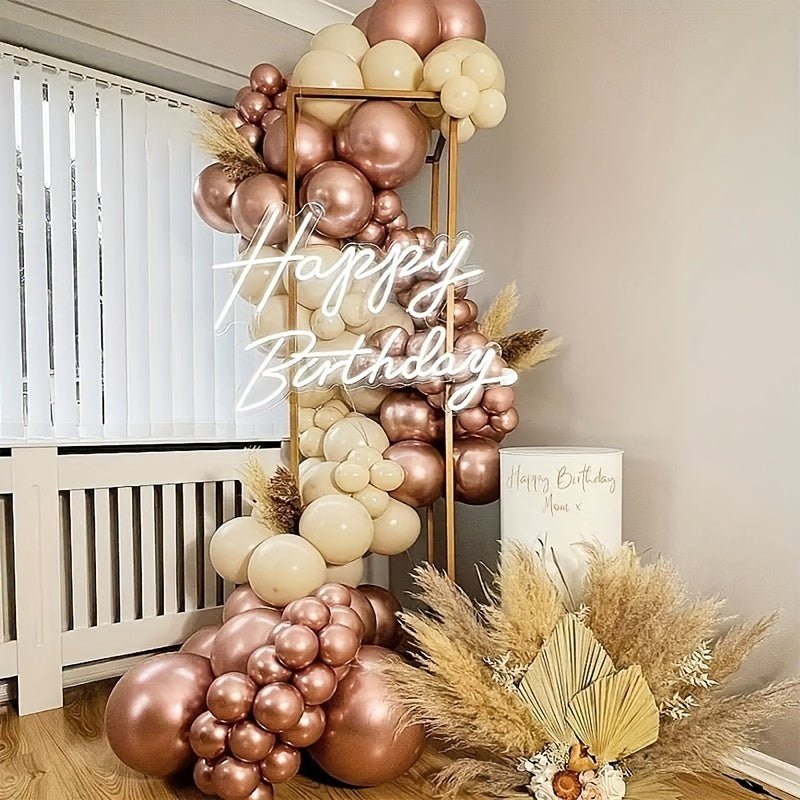 Kit de guirnalda de globos rosa de emulsión de alta calidad: decoración impresionante de 128 piezas, ideal para varias celebraciones, no requiere suministro de energía - SACASUSA